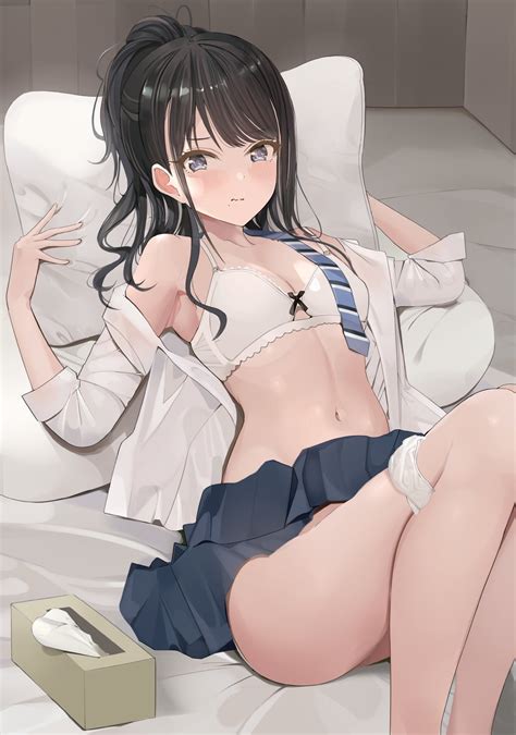 Rule 34 1girls Armpits Bangs Bare Legs Bare Shoulders Bare Thighs Black Hair Blue Skirt Blush