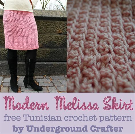Tunisian Crochet Pattern Modern Melissa Skirt Underground Crafter