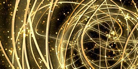 Warped Curve Background Abstract Golden Light Bokeh Sparkle 3d