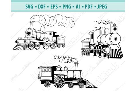 Train Svg File Steam Engine Svg Locomotive Png Dxf Eps