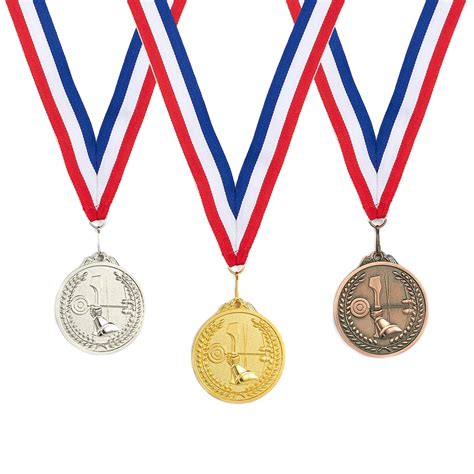 Buy Juvale 3 Piece Award Medals Set Metal Olympic Style Archery Gold Silver Bronze Medals
