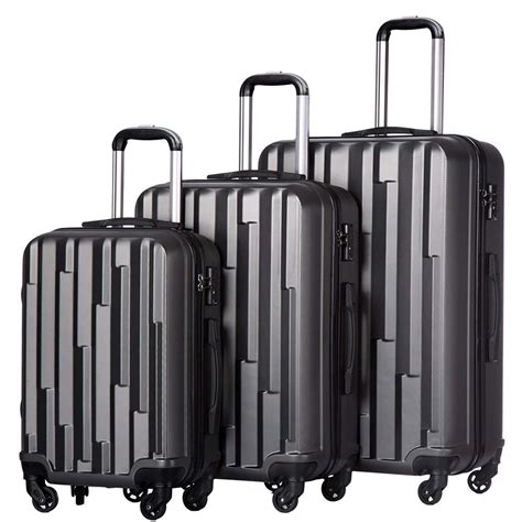 Coolife Luggage Suitcase 3 Piece Set With Tsa Lock Spinner Hardshell