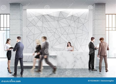 Geometric Pattern Reception Counter People Stock Photo Image Of
