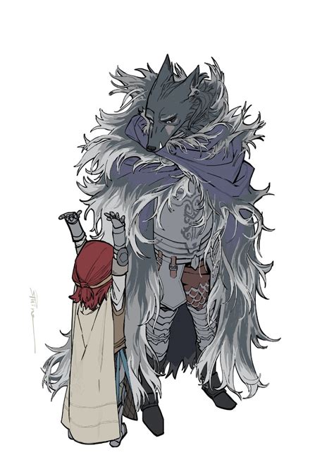 Tarnished And Blaidd The Half Wolf Elden Ring Drawn By Ruint Danbooru