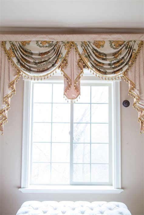 Picture Of Embossed Daisy Overlapping Swags And Jabots Curtains And