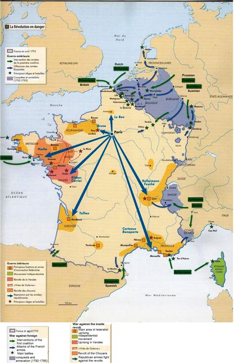 The French Revolution In Danger Map Taken From Maps On The Web