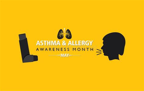Vector Illustration Of Asthma And Allergy Awareness Month Observed Each