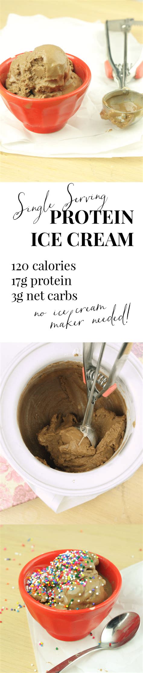 About 200 calories, 17g protein for the strawberry version! Protein Ice Cream | Recipe | Protein ice cream, Low carb ...