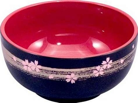 Japanese Plastic Lacquer Sakura Rice Bowl S 3180