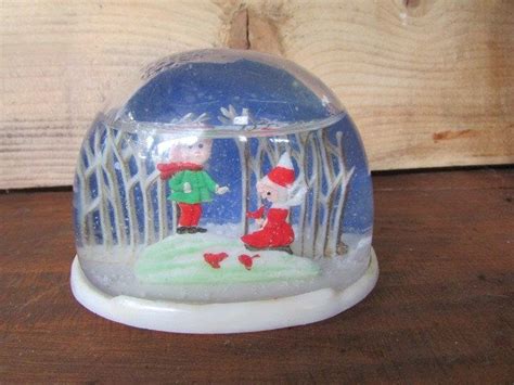 Plastic Snow Globe Vintage Christmas Winter Kitschy Snowglobe Etsy