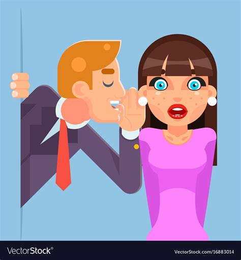 Whispering Ear Secrets Cartoon Businessman Gossip Vector Image