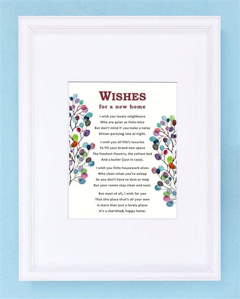 Framed Poem Wishes For Your New Home Framed Print Etsy