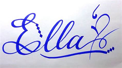 Ella Name Signature Calligraphy Status How To Cursive Write With Cut