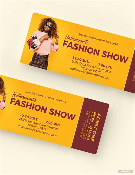 Fashion Show Event Ticket Template In Pages Illustrator Word Psd Publisher Download