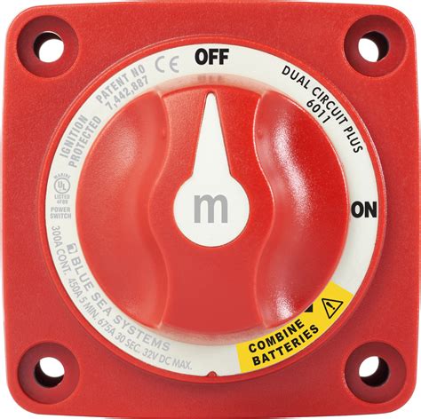 M Series Mini Dual Circuit Plus™ Battery Switch Red Blue Sea Systems