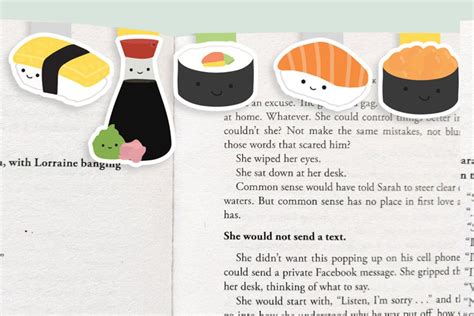 Sushi Magnetic Bookmarks Mini 5 Pack Etsy
