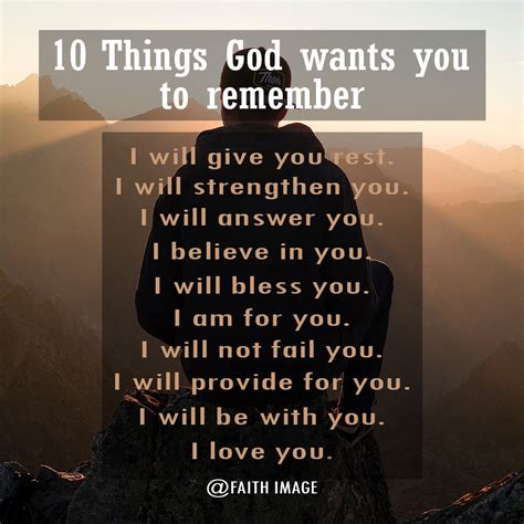 10 Things God Wants You To Remember