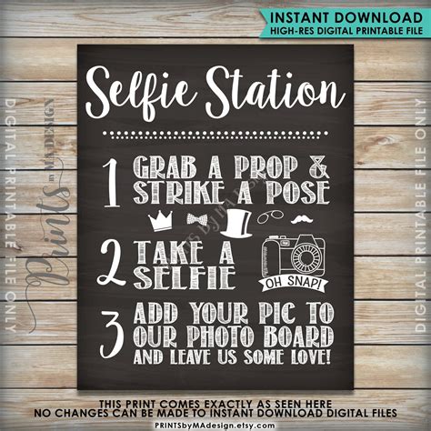 Selfie Station Photobooth Sign Snap A Photo And Add It To Our Photo