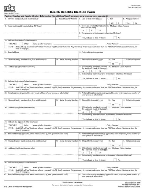 2014 Form Opm Sf 2809 Fill Online Printable Fillable Blank Pdffiller