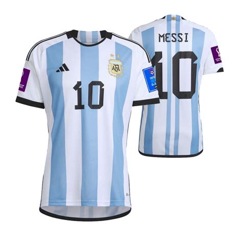 2022 World Cup Argentina Jersey Lionel Messi Home White Authentic