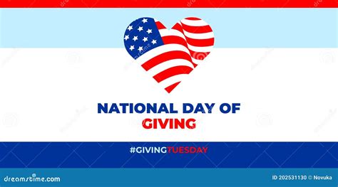 Giving Tuesday National Day Of Giving Vector Banner Poster Card For
