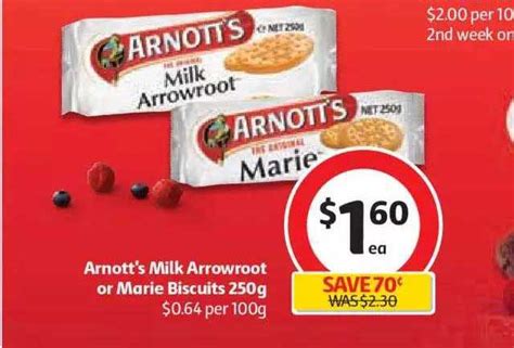 Arnotts Milk Arrowroot Or Marie Biscuits Offer At Coles