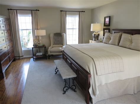 Master bedroom design ideas, tips & photos for decorating and styling a beautiful master bedroom. Drapery Design - Sophisticated Neutrals in a Transitional ...