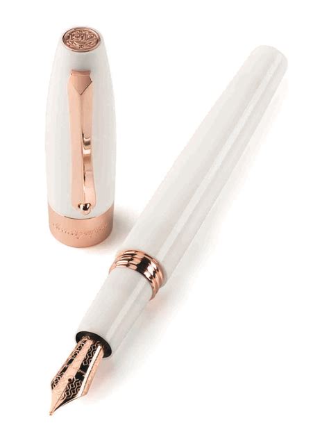 The Montegrappa Fortuna White With Rose Gold Trim Stationary School