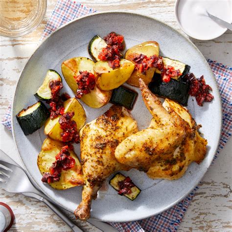 Cajun chicken littlesboneless breast of chicken pieces. Roast Half Chicken & Yogurt Sauce with Potatoes, Zucchini ...