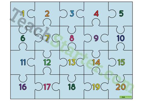 1 To 20 Number Puzzle Teaching Resource Teaching Teaching Math