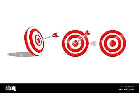 Mission Target Icon Or Business Goal Logo In Red Design Concept On An