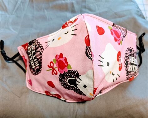 Pink Hello Kitty Face Mask Etsy