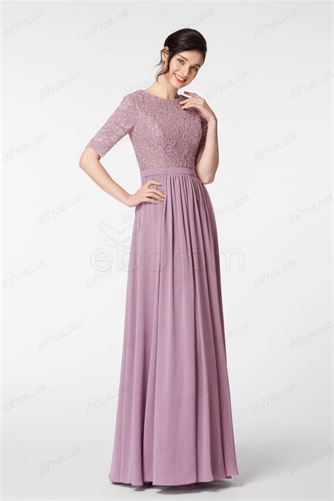 Dusty Rose Bridesmaid Dresses With Sleeves Ebprom