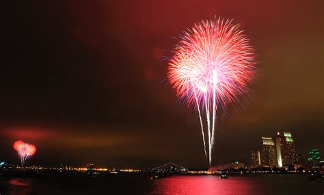 High Resolution Photo Of Firework In The City At Night For Desktop