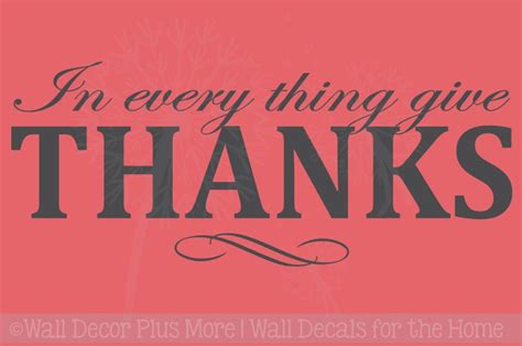 In Everything Give Thanks Vinyl Lettering Decals Fall Quotes Home Decor