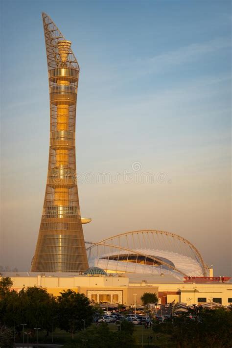 The Aspire Tower In Doha Qatar Stock Image Image Of Architecture