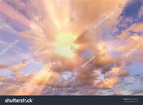 Sunset Sunrise Clouds Light Rays Other Stock Photo 709224058 Shutterstock