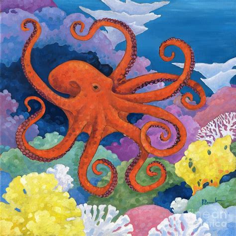 Under The Sea Octopus Painting By Paul Brent