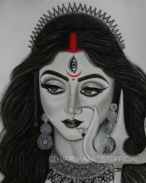 How To Draw Durga Maa Face Step By Step Outline Drawi