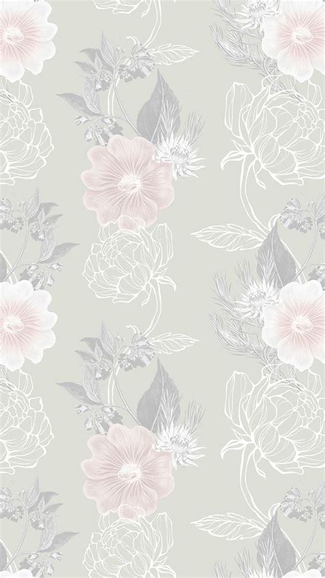 Download Premium Image Of Hand Drawn Desaturate Flower Pattern On A
