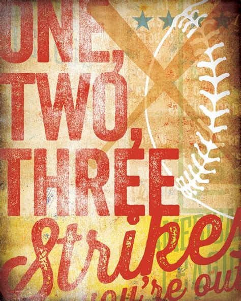 Three Strikes Youre Out Baseball Art Giclee Archival Etsy