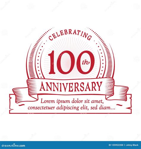 100th Anniversary Design Template 100 Years Logo One Hundred Years