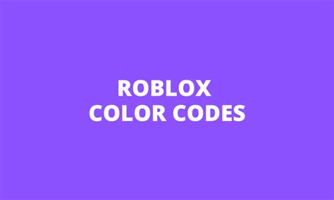 Roblox Color Codes In Other Words Brick Colors