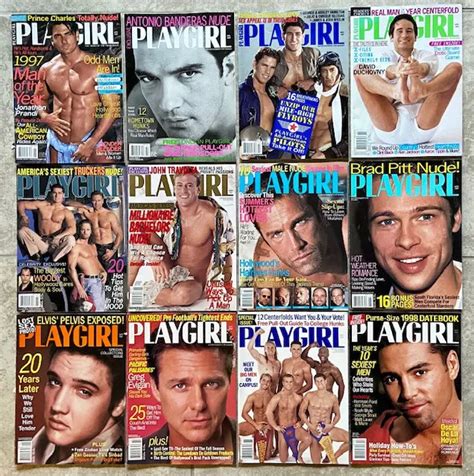 Playgirl Magazine Set Of Issues Including Brad Pitt Nude Picclick Uk