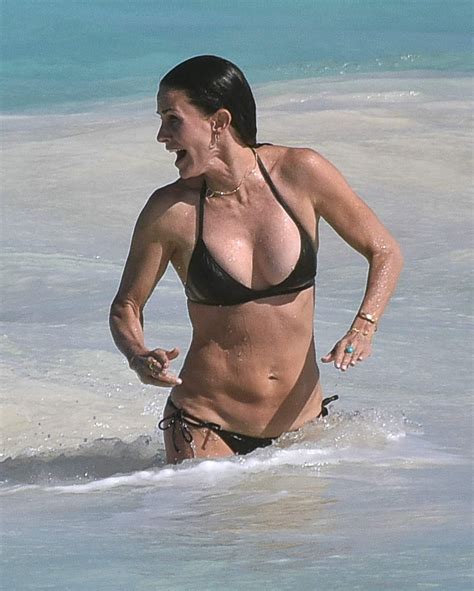 Courteney Cox In Bikini At The Beach In The Bahamas April