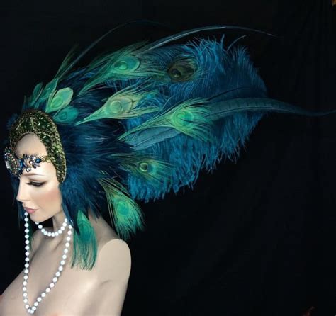 Made To Order Peacock Goddess Feather Headdress Etsy