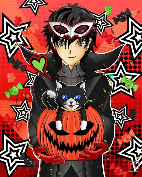 Persona 5 Joker And Morgana Halloween Print Etsy