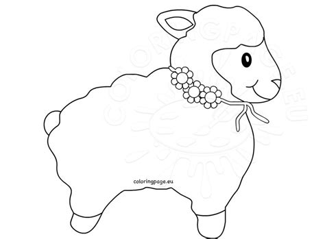 Color pictures of baby animals, spring flowers, umbrellas, kites and more! Lamb outline sheep clip art - Coloring Page