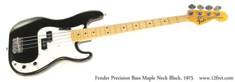 Fender Precision Bass Maple Neck Black 1975 The Twelfth Fret