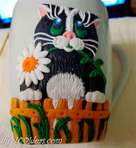 Diy Polymer Clay Decoration Mug Tutorial Diy 100 Ideas